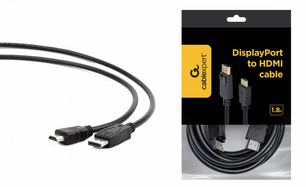 CableXpert DisplayPort male To HDMI male 1.8M - CC-DP-HDMI-6